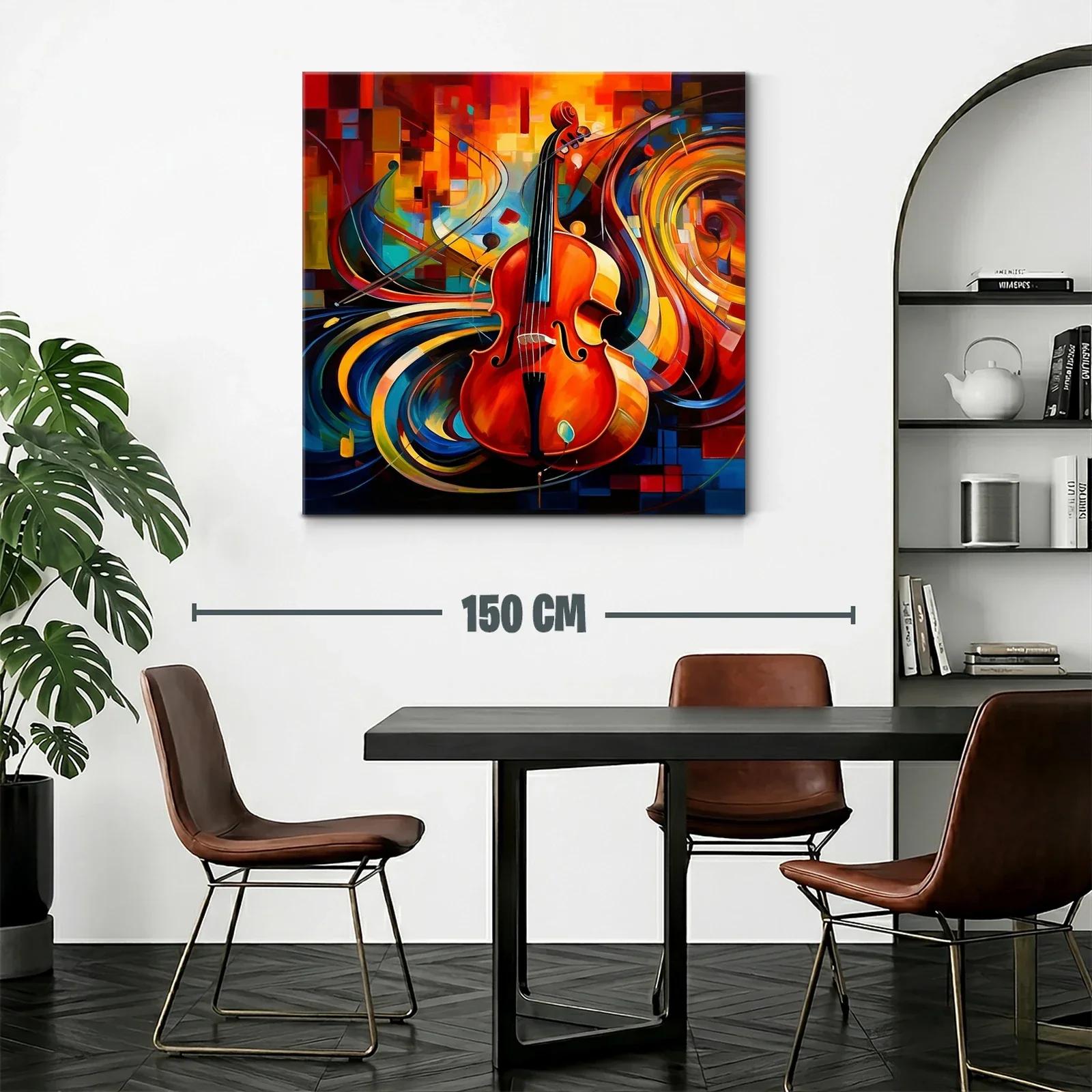 Cuadro vibrante con violonchelo y movimiento artístico — miniatura 2