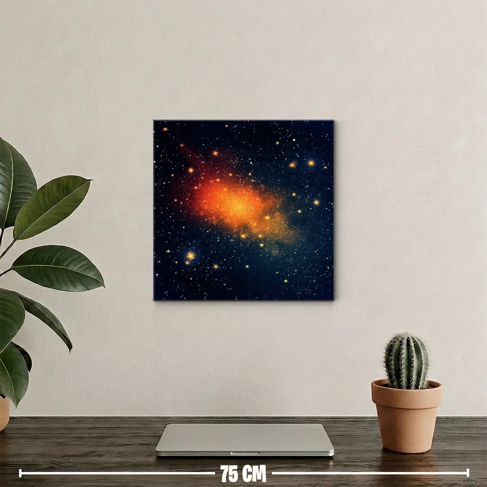 Cuadro abstracto con efecto estelar y tonos cálidos — miniatura 2
