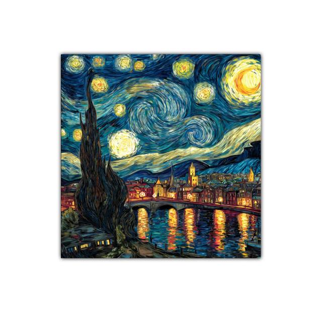 Cuadro decorativo inspirado en el cielo estrellado nocturno