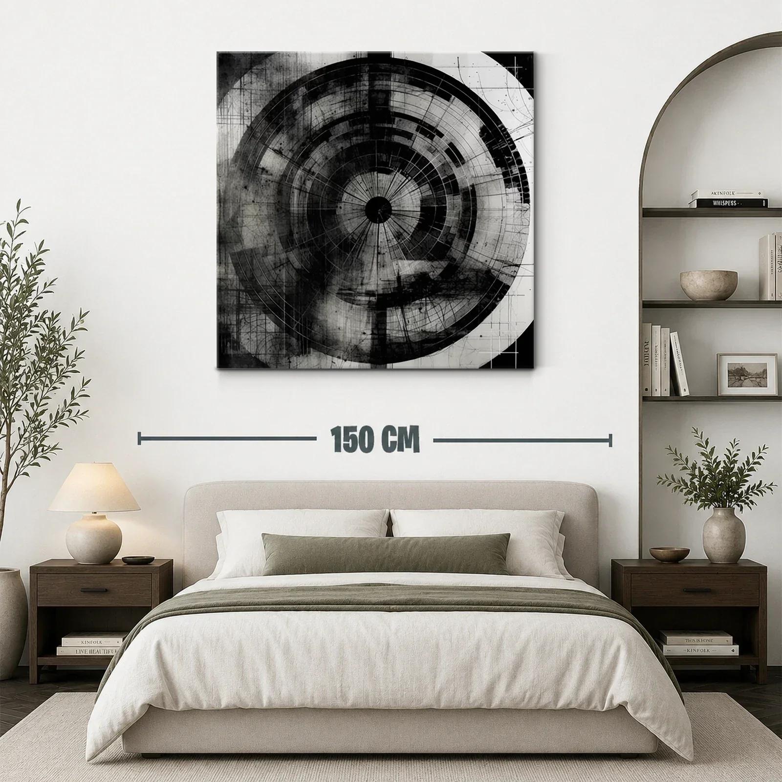 Diseño abstracto en círculos con tonos negros y grises — miniatura 3