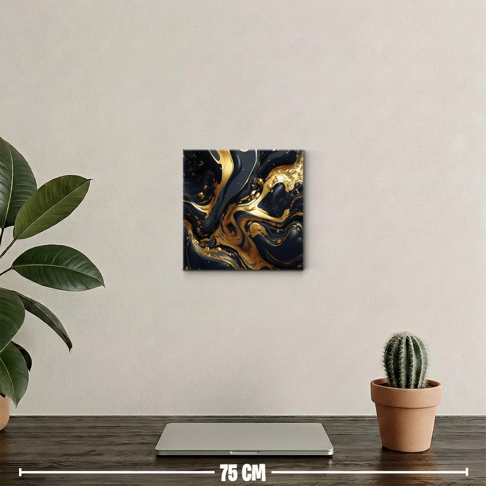 Elegancia fluida en tonos dorados y negros para decoración moderna — miniatura 2