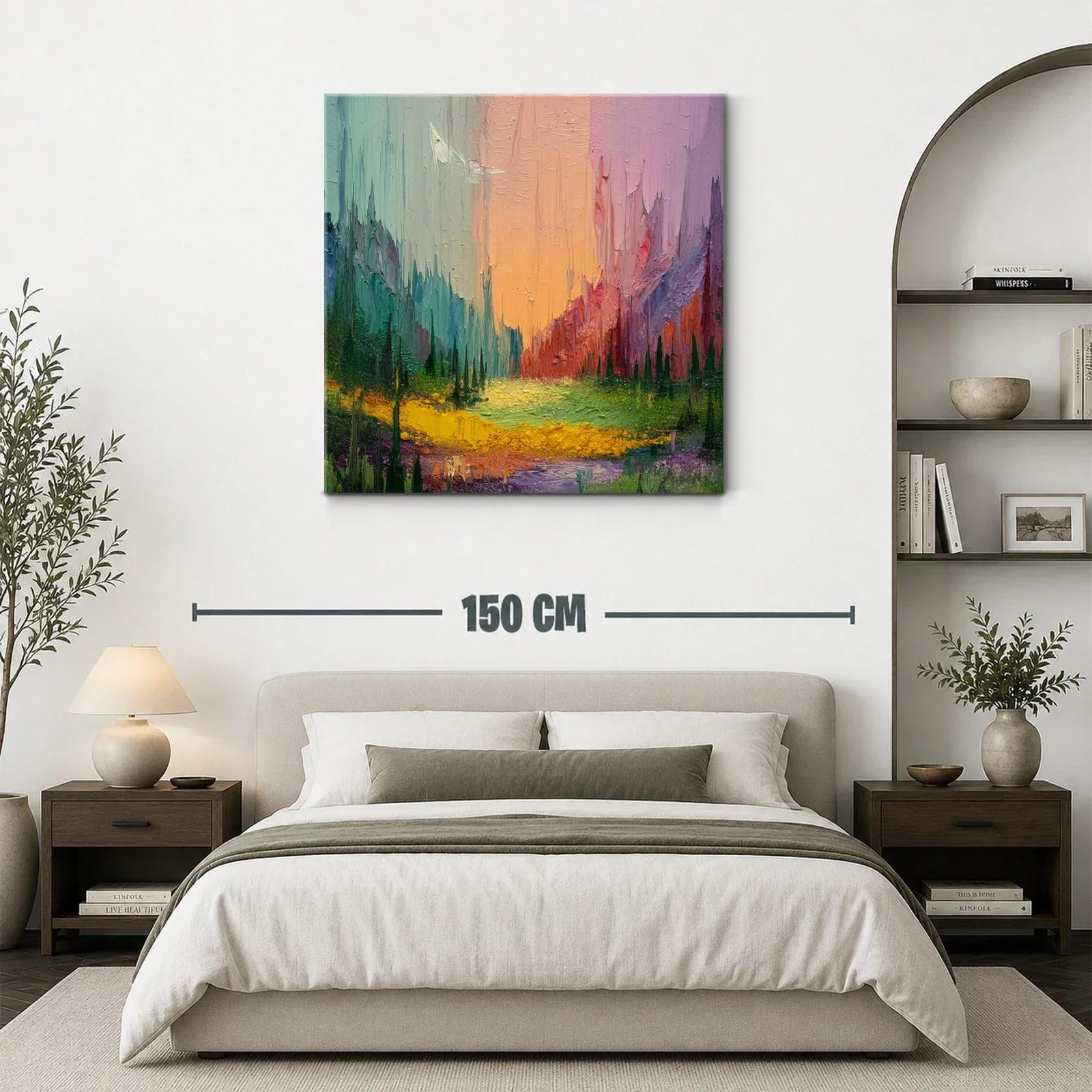 Paisaje abstracto con vibrantes tonos pastel y texturas — miniatura 3