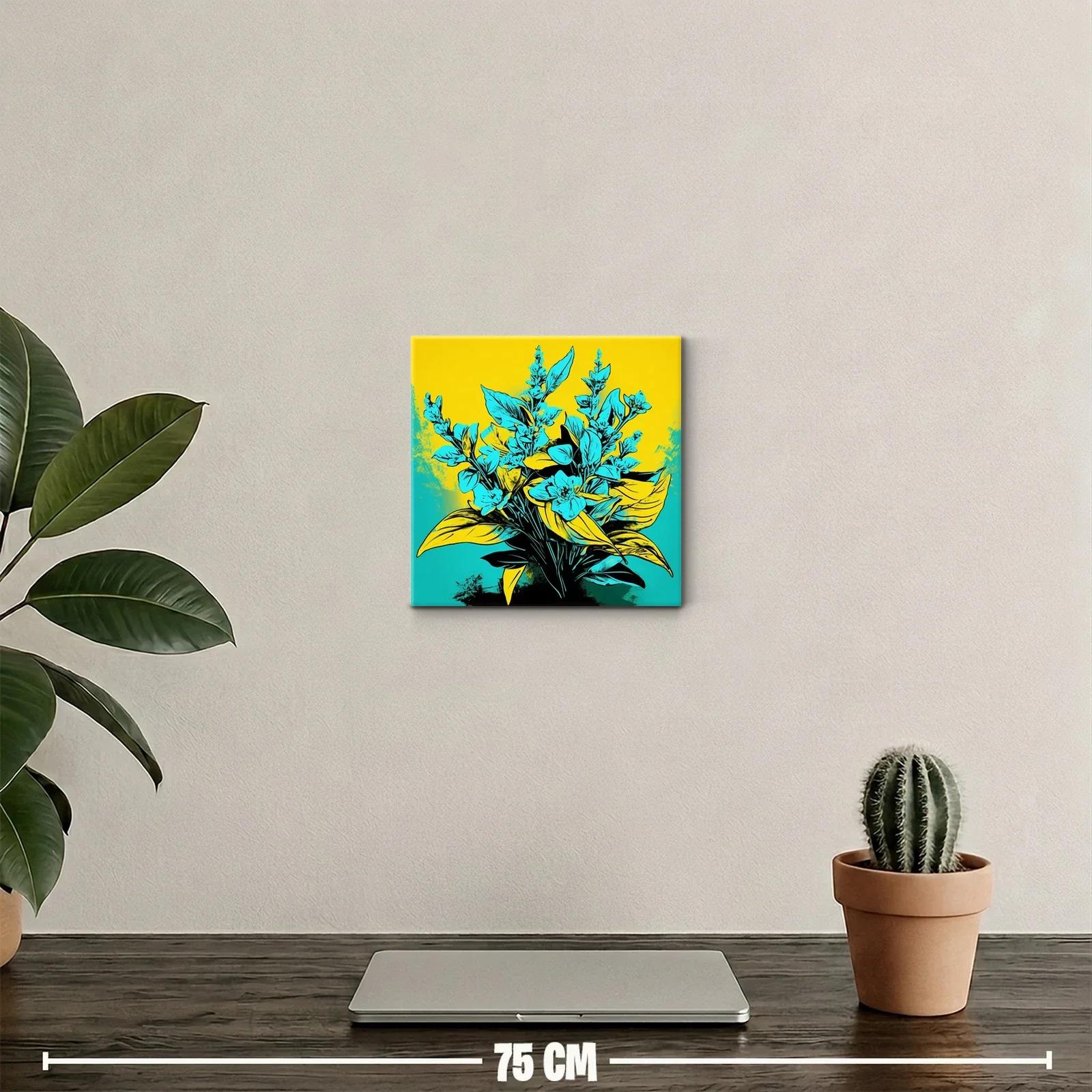 Cuadro decorativo con ramo floral en tonos vibrantes — miniatura 2