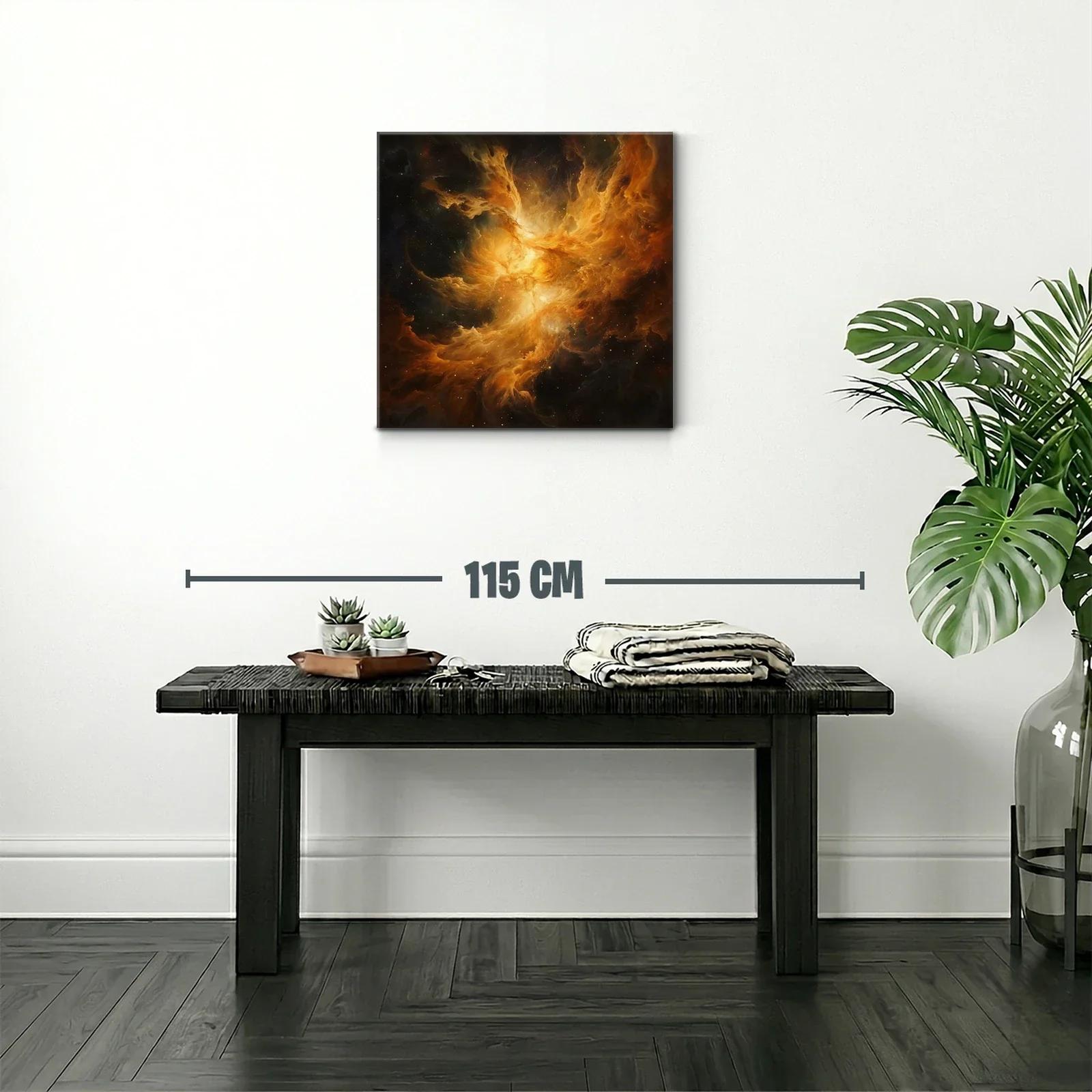 Cuadro de nebulosa cósmica en tonos cálidos intensos — miniatura 2
