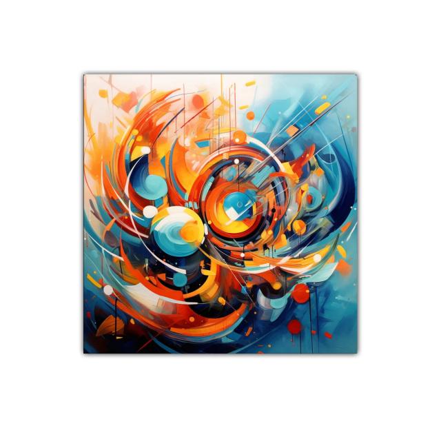 Cuadro decorativo moderno con formas y colores dinámicos