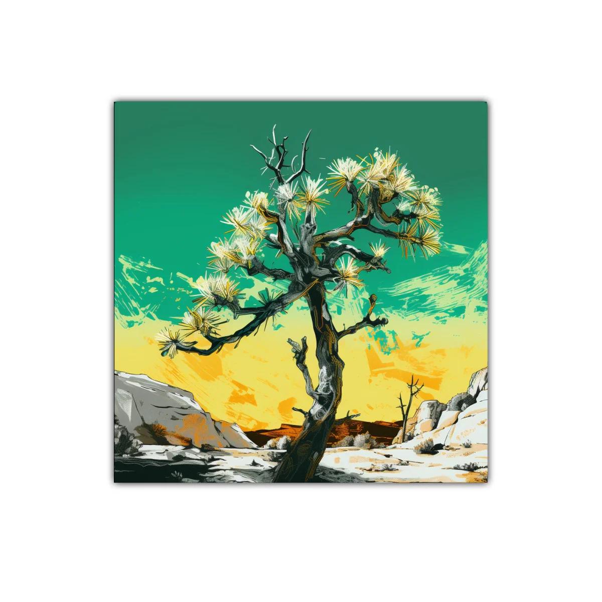 Cuadro decorativo con árbol silueta en paisaje desértico — imagen principal