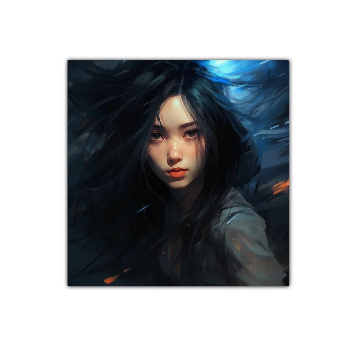 Retrato femenino con mirada intensa y tonos oscuros dramáticos — imagen principal