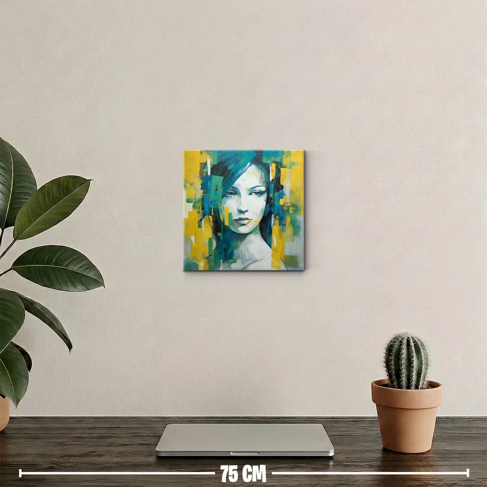 Retrato abstracto femenino con tonos vibrantes y expresivos — miniatura 2