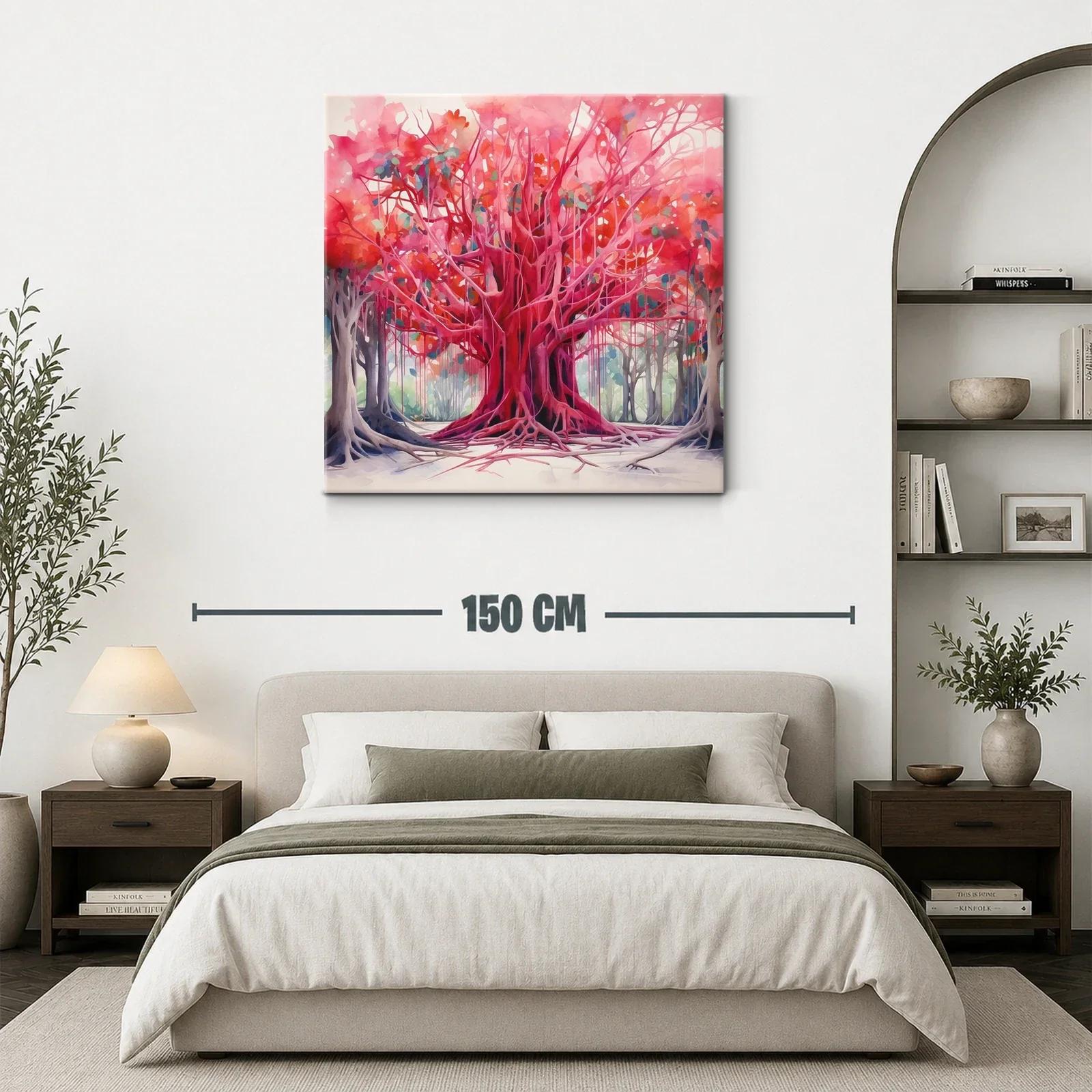 Impresionante árbol rojo en un bosque vibrante — miniatura 3