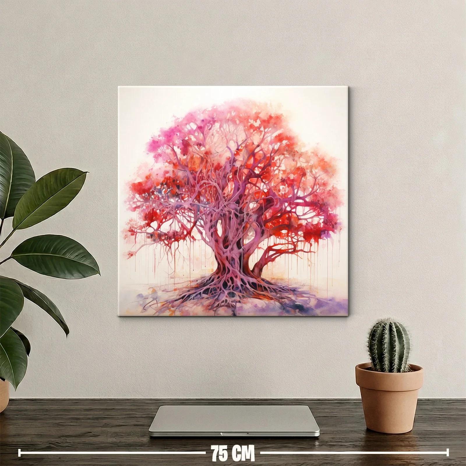 Árbol vibrante en tonos rojos y púrpuras llenos de vida — miniatura 2