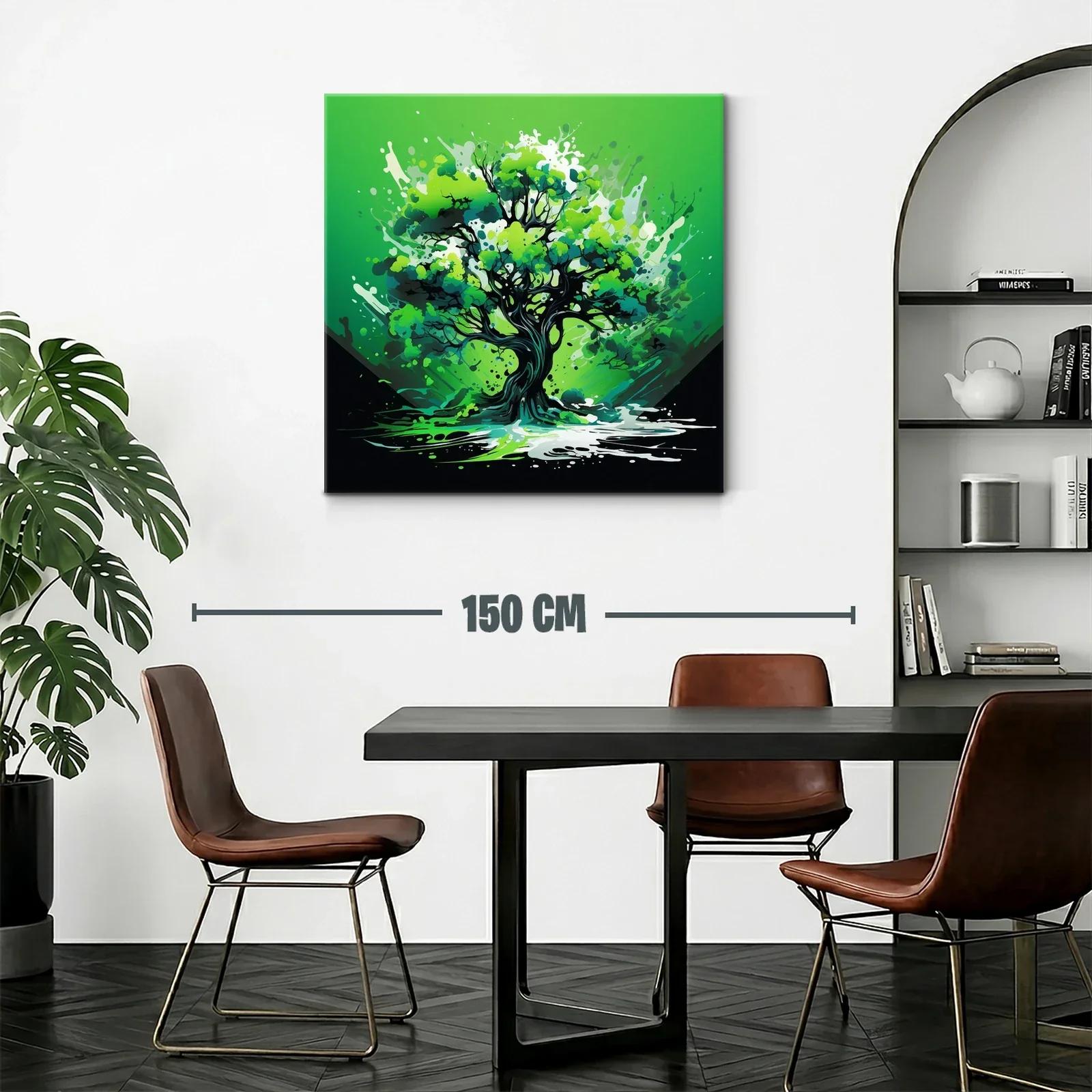 Árbol vibrante con explosión de verdes y energía dinámica — miniatura 2