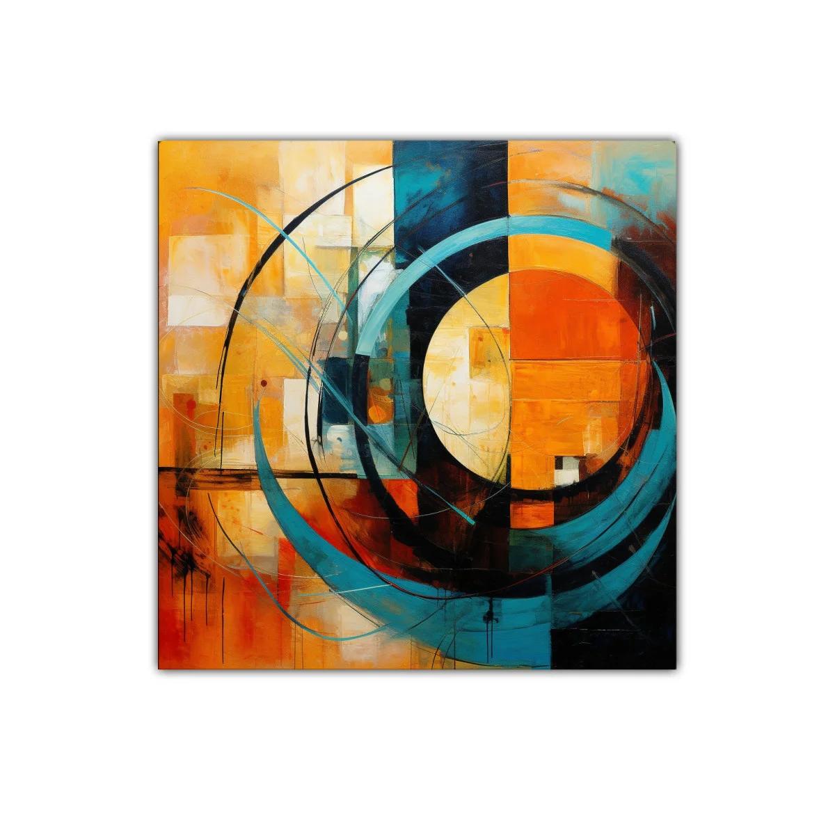 Cuadro abstracto con formas circulares y colores vibrantes — imagen principal