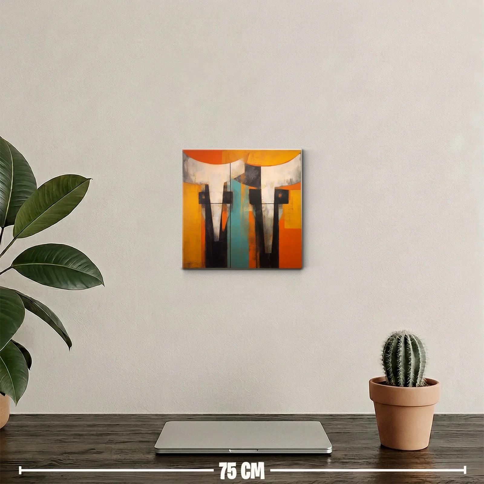 Composición abstracta en tonos cálidos y contrastes geométricos — miniatura 2