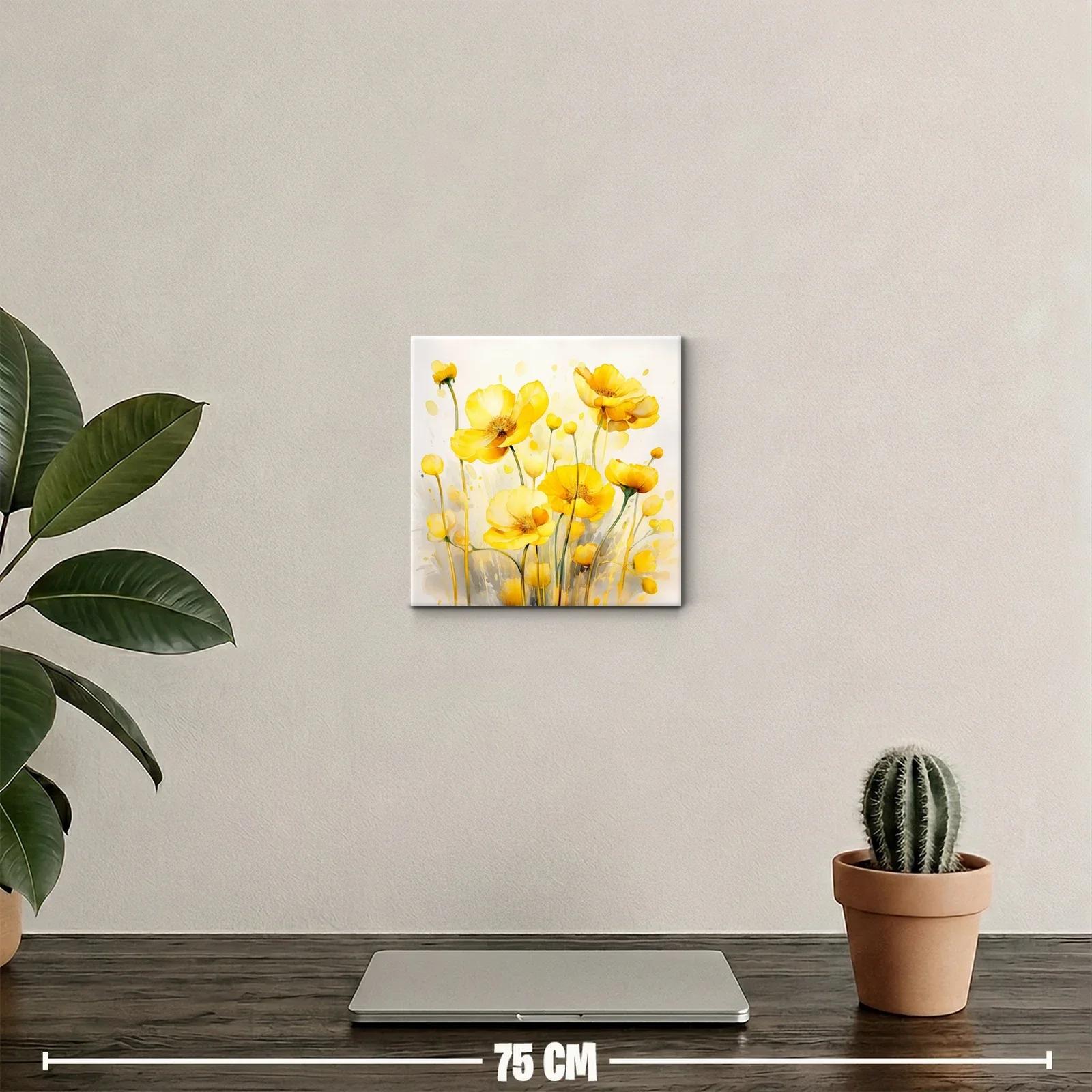 Cuadro decorativo con flores amarillas vibrantes — miniatura 2