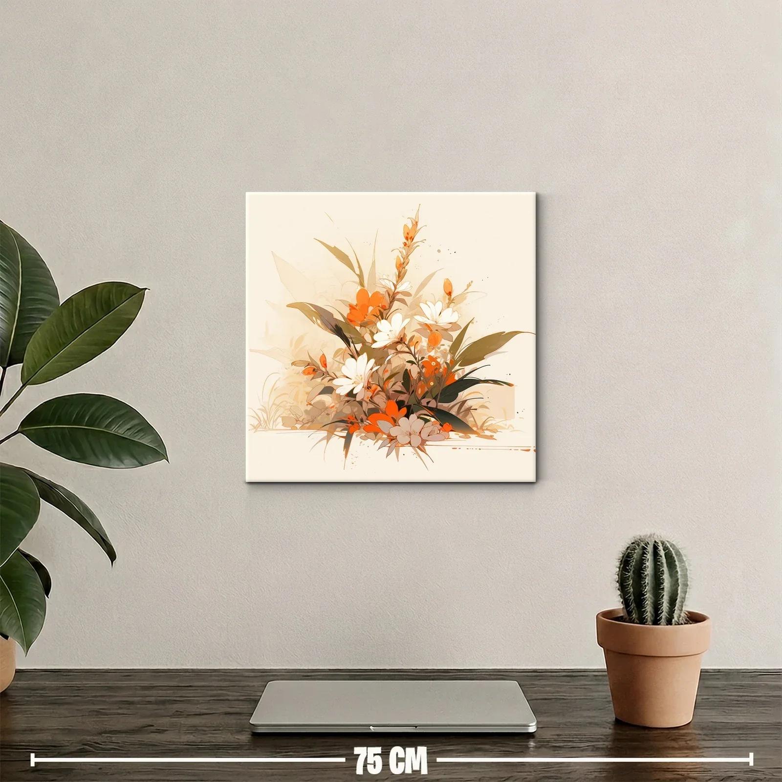 Composición floral cálida con tonos tierra y naranjas vibrantes — miniatura 2