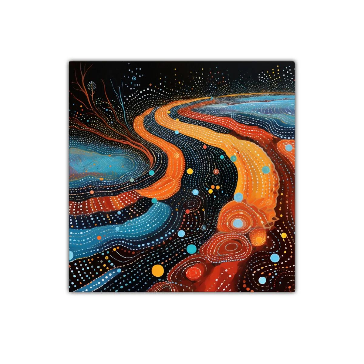 Estallido abstracto en tonos cálidos y fríos contrastantes — imagen principal