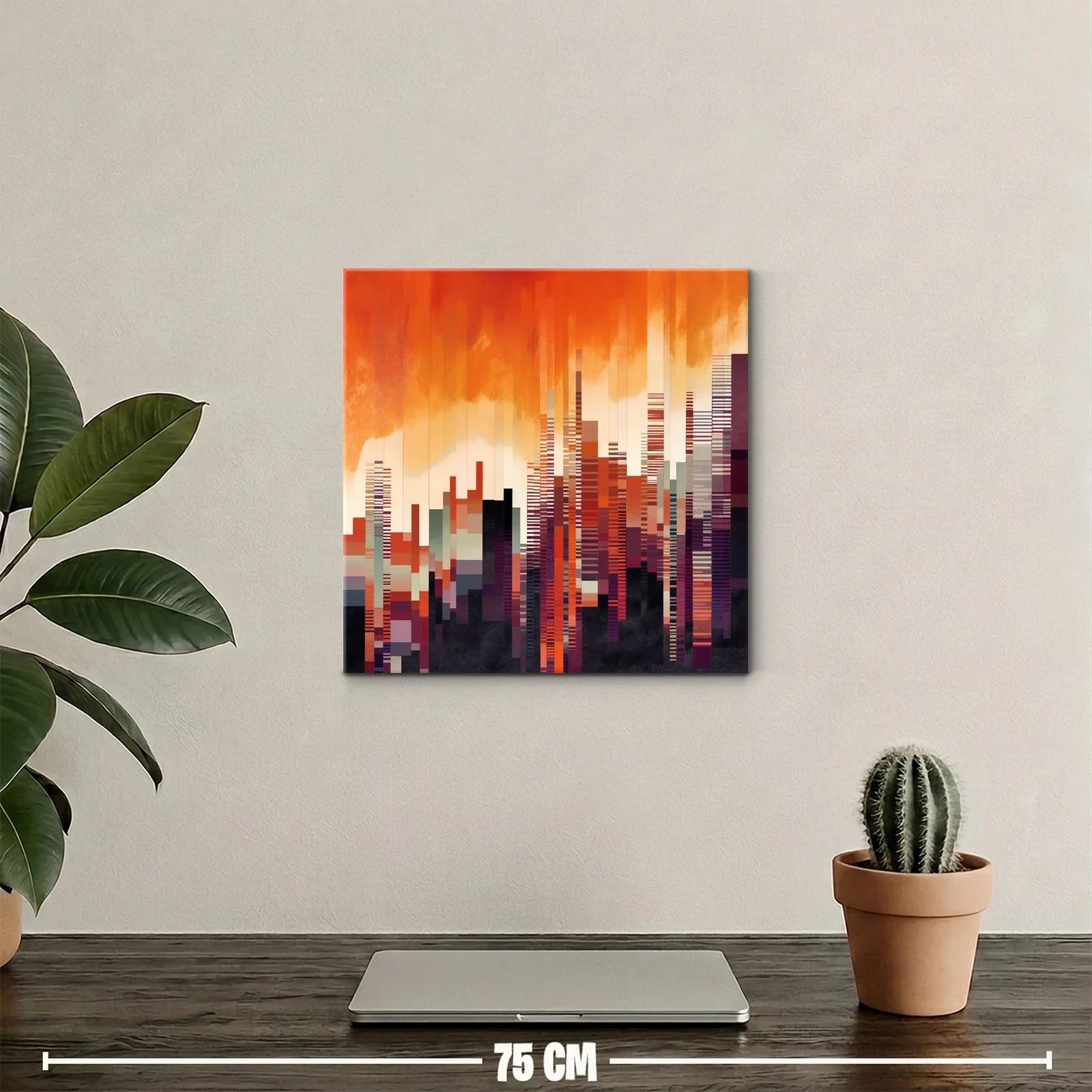 Ciudad abstracta al atardecer vibrante y geométrica — miniatura 2