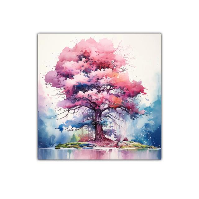 Árbol con tonos vibrantes que evocan serenidad y belleza