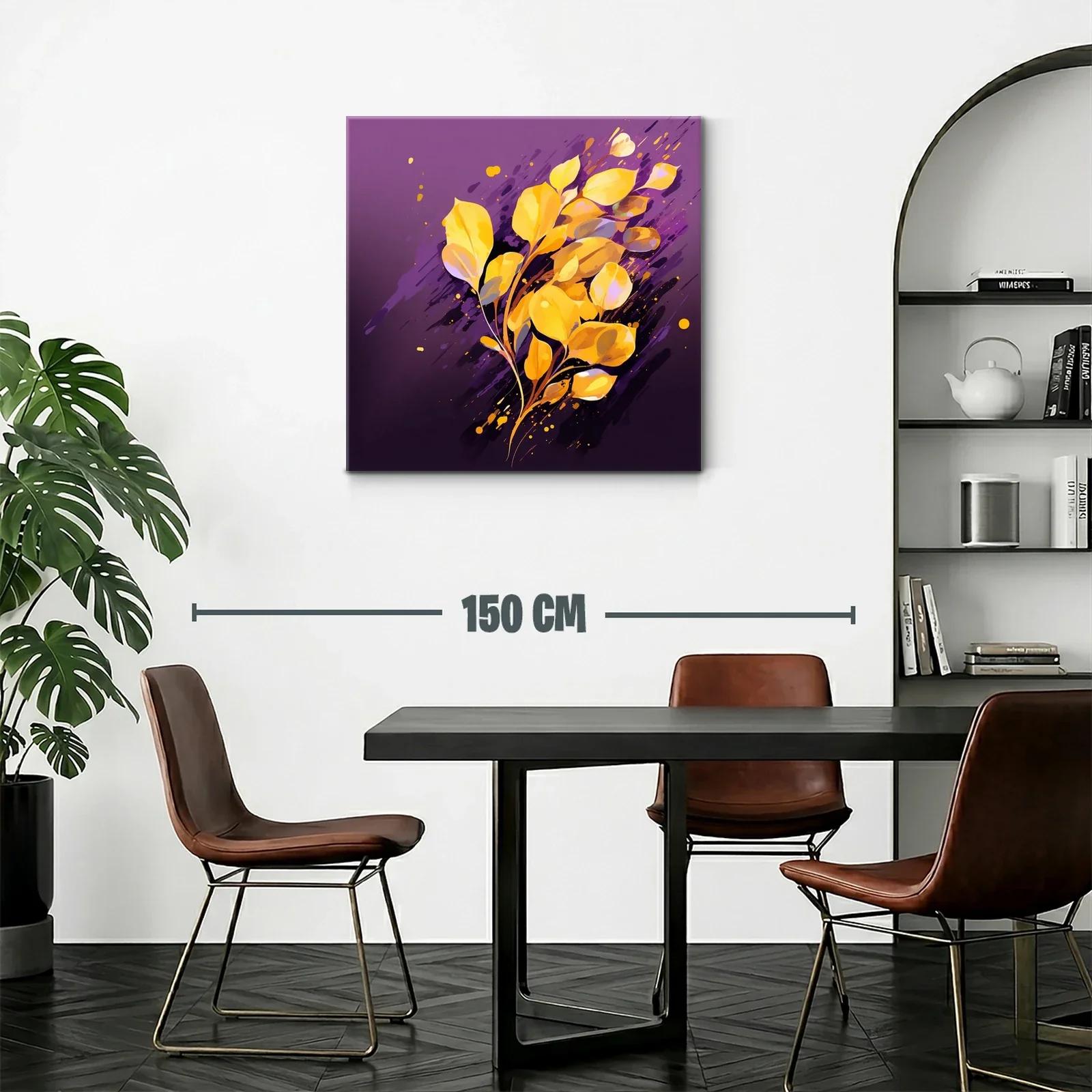 Ramo dorado sobre fondo púrpura elegante y vibrante — miniatura 2