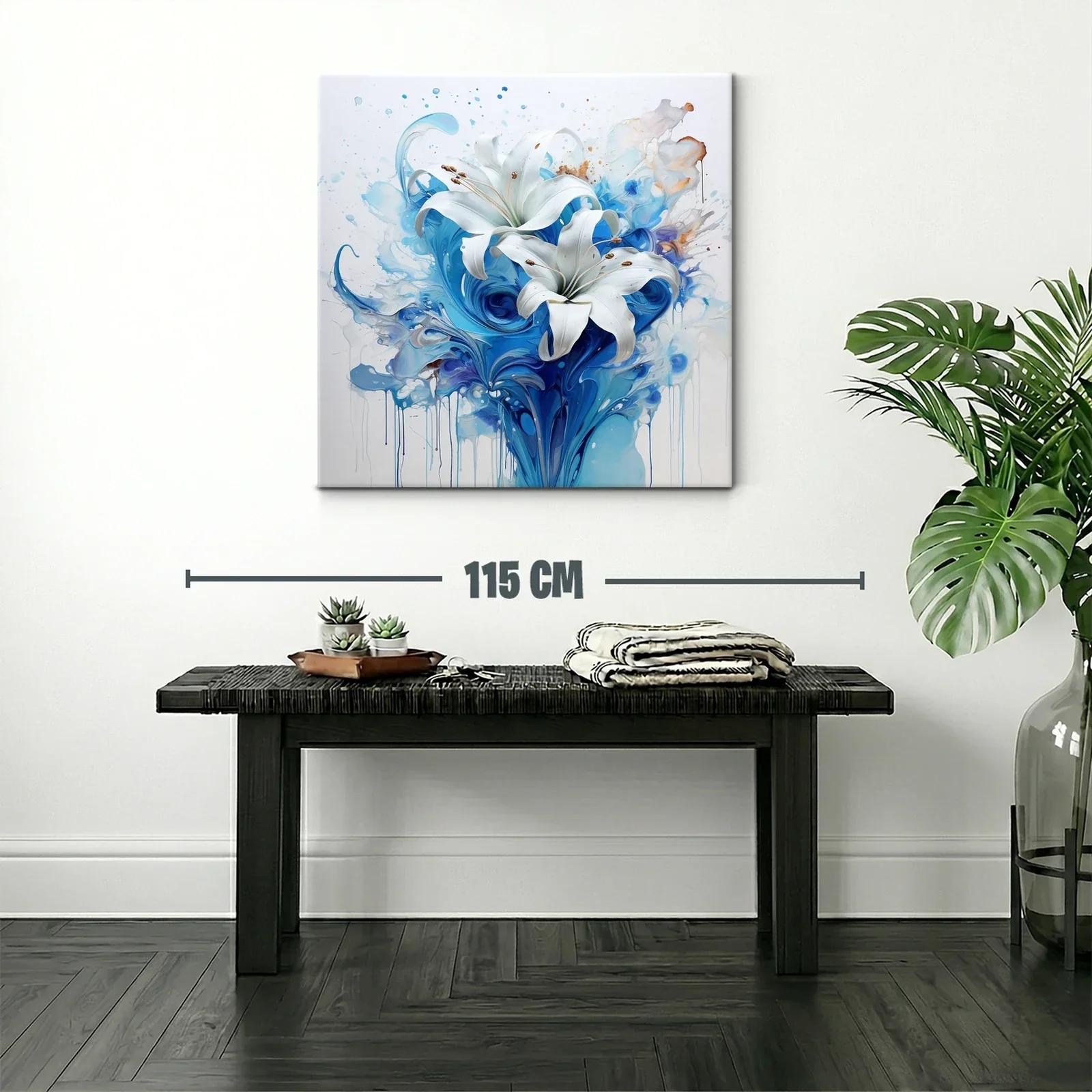 Elegancia floral en tonos azules y blanco puro — miniatura 2