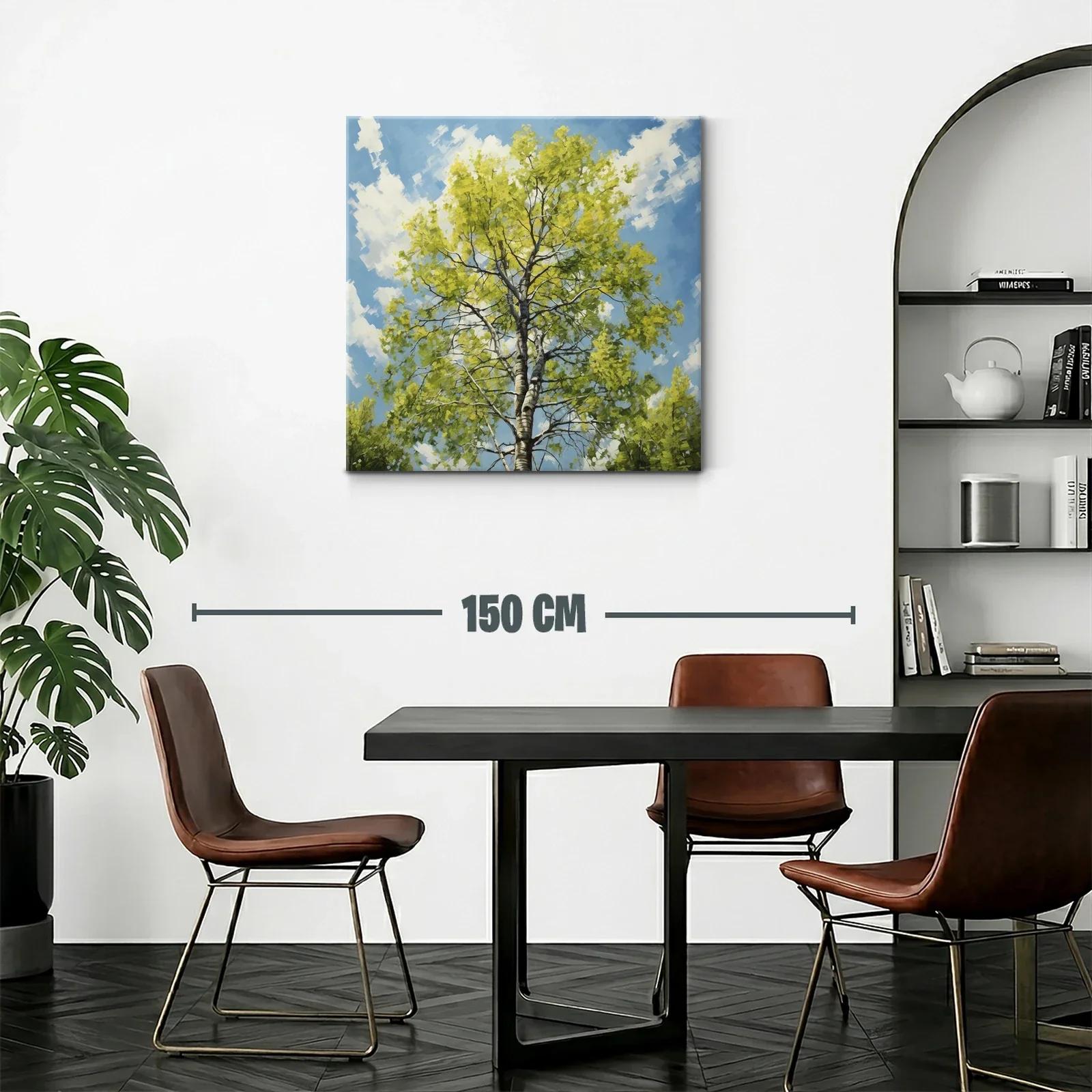 Cuadro de árbol con follaje verde bajo cielo azul claro — miniatura 2