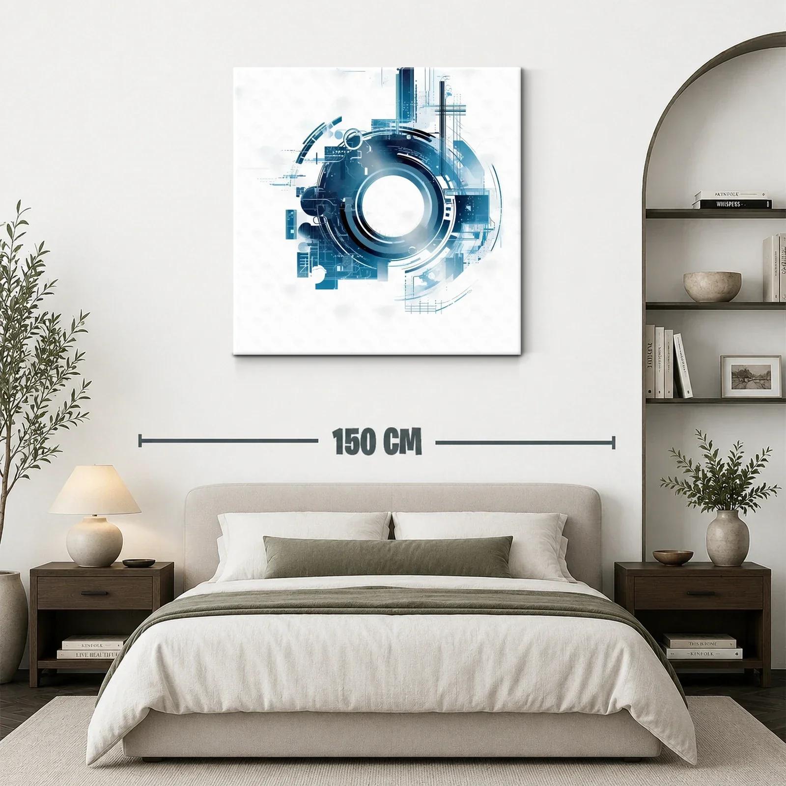 Composición abstracta circular en tonos azules y blanco — miniatura 3