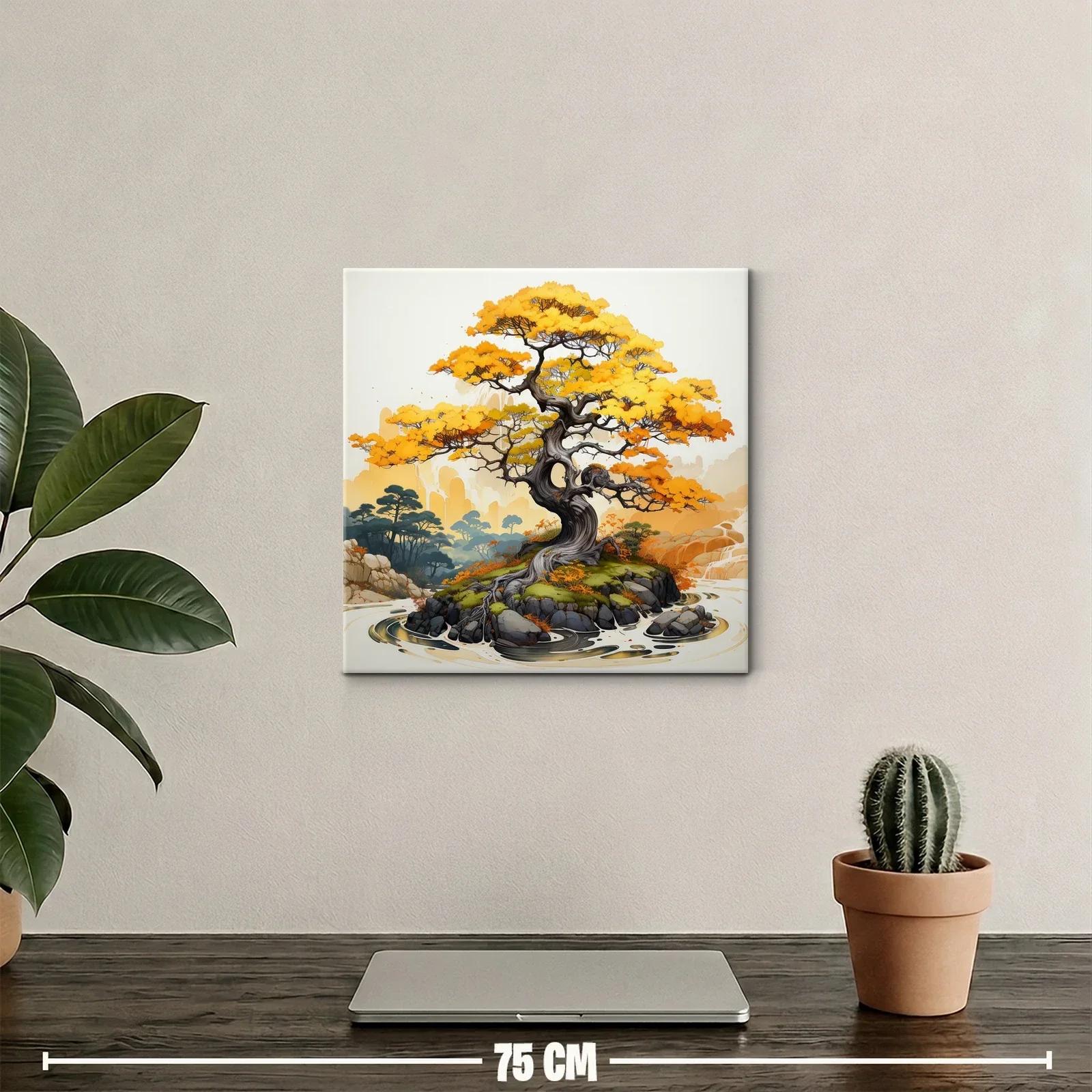 Árbol otoñal con vibrantes tonos amarillos y naranjas — miniatura 2