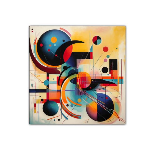 Composición Abstracta con Formas Geométricas y Colores Vibrantes