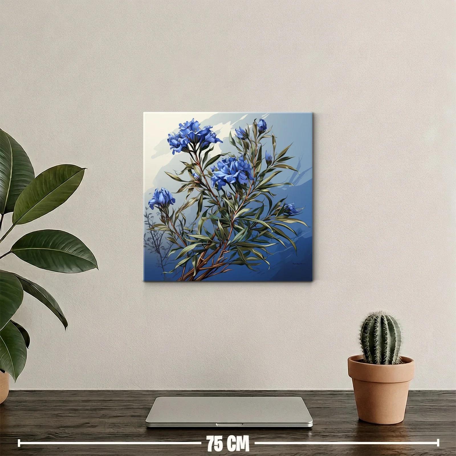 Ramas con flores azules sobre fondo degradado — miniatura 2