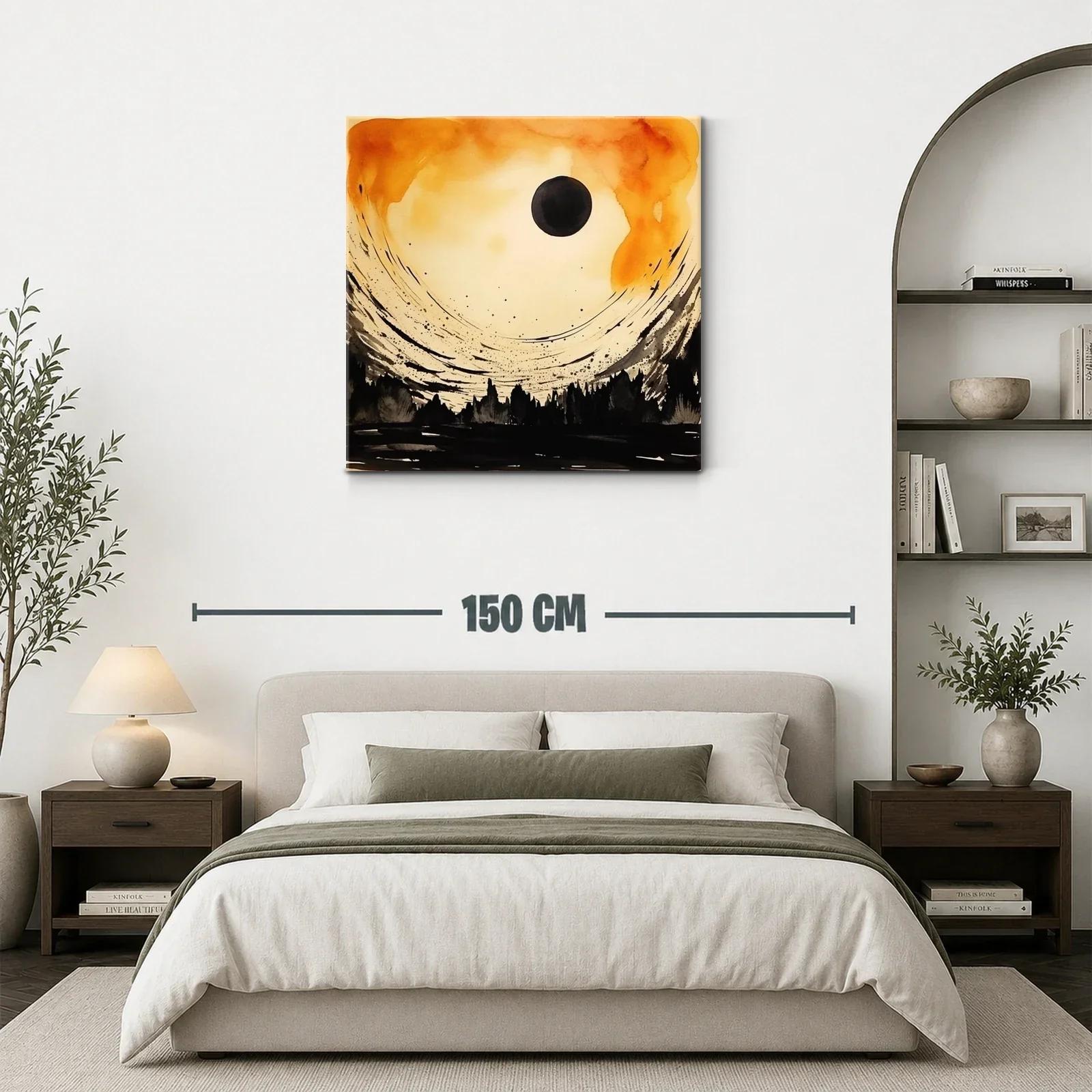 Atardecer abstracto con siluetas y cielo dramático — miniatura 3