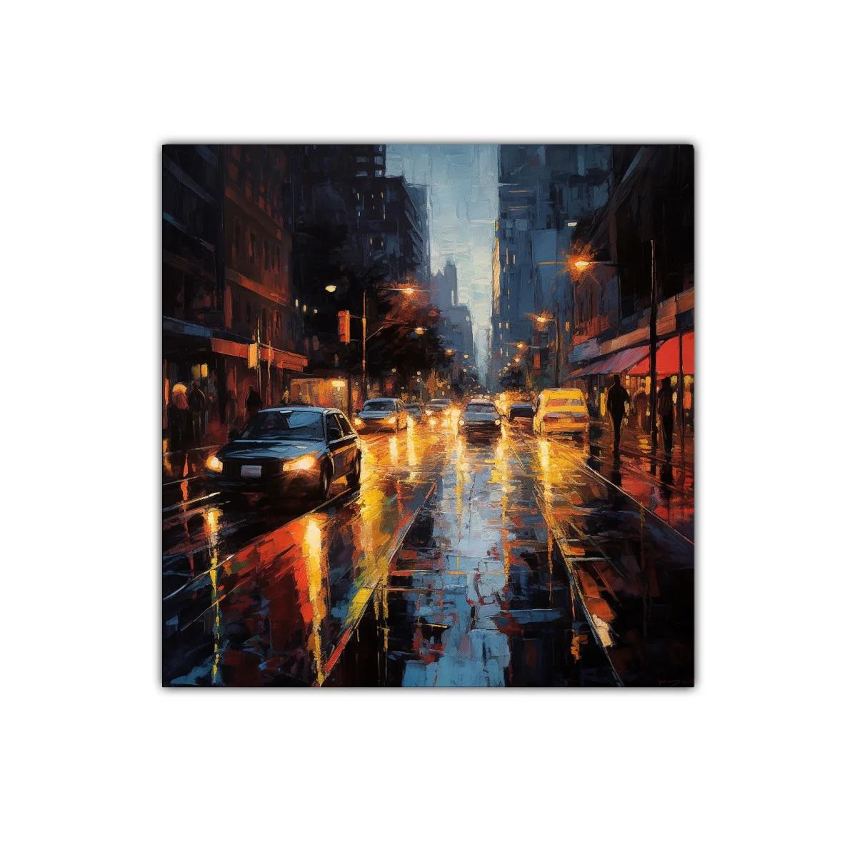 Travesía Nocturna en Ciudad Lluviosa con Luces Vibrantes — imagen principal