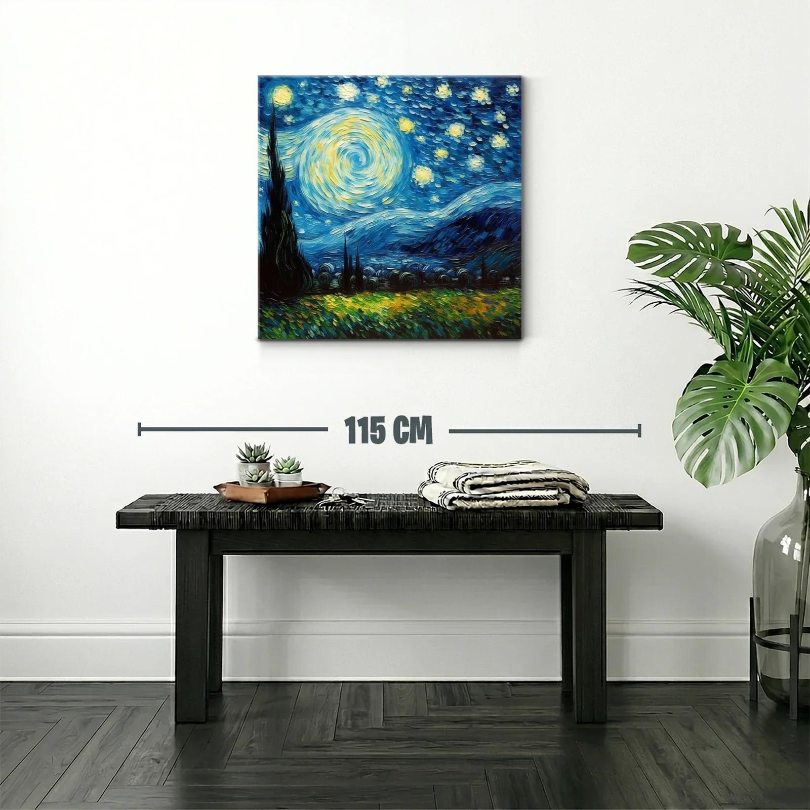 Paisaje nocturno con cielo estrellado y brillo vibrante — miniatura 2