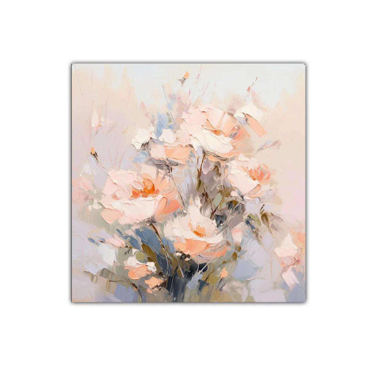Cuadro decorativo con flores suaves en tonos pastel — imagen principal