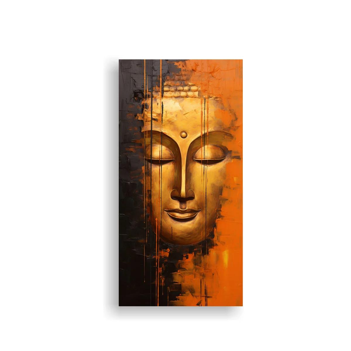 Cuadro rostro de Buda con franjas verticales