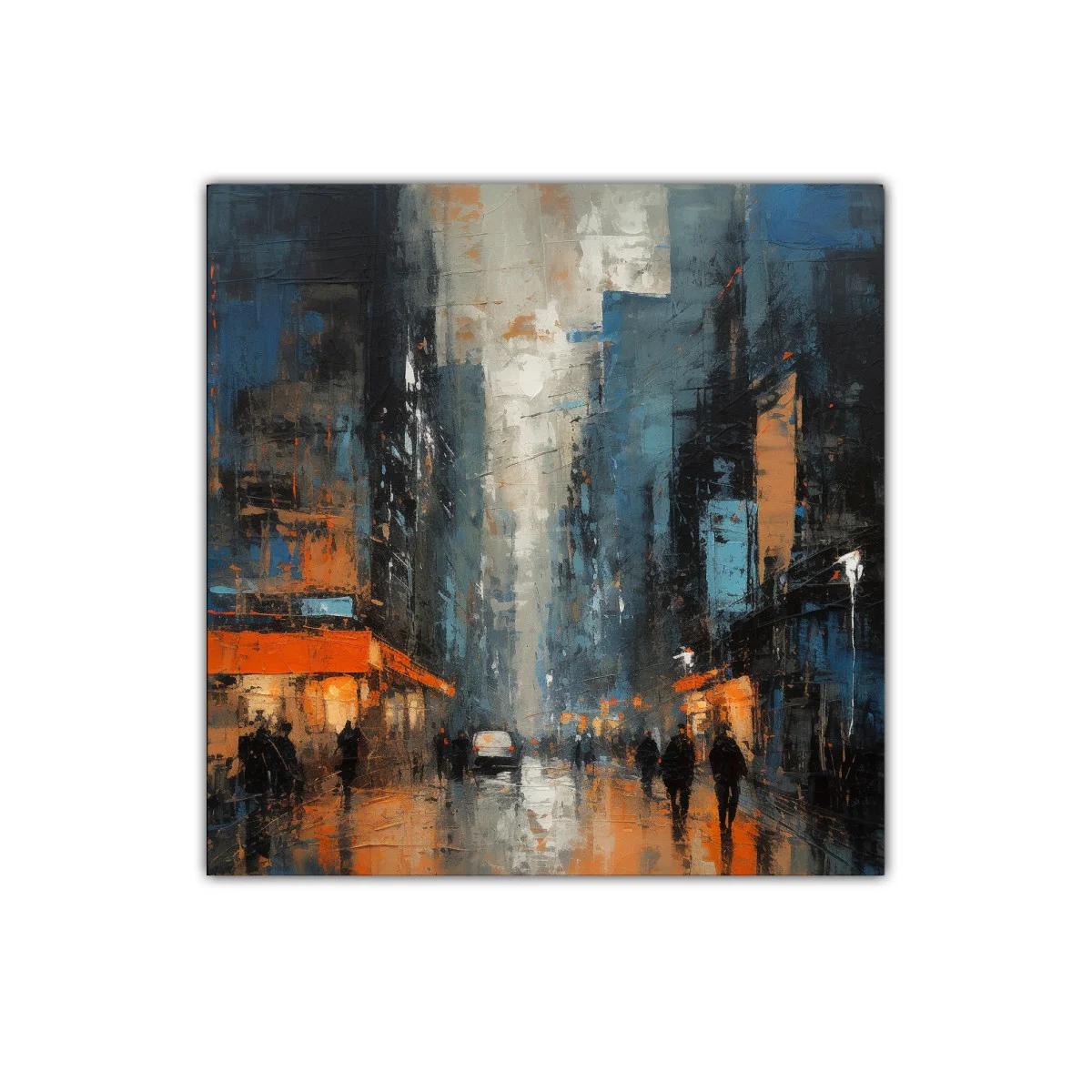 Atardecer urbano con luces cálidas y tonos fríos — miniatura 1