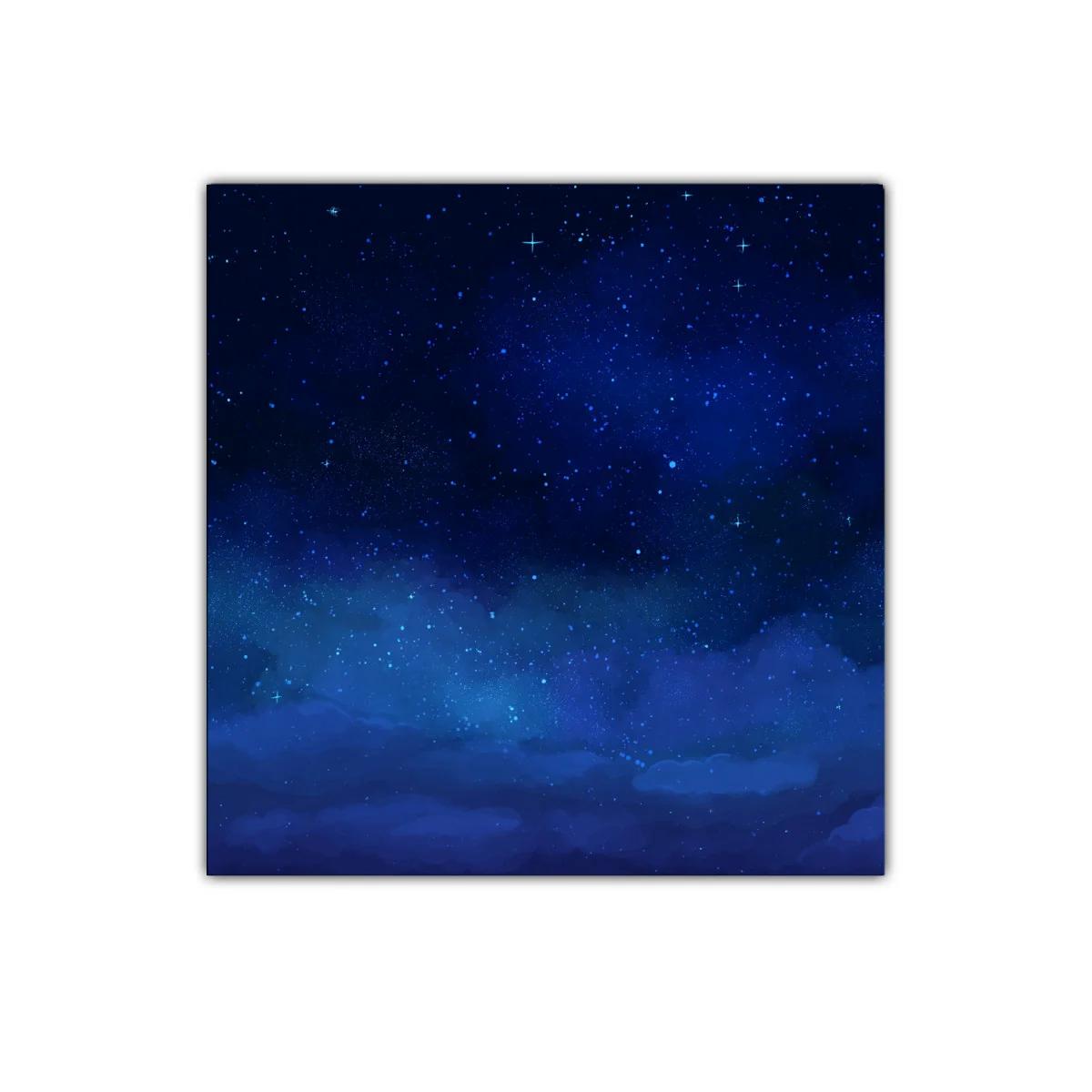 Cuadro decorativo cielo estrellado en tonos azules intensos — imagen principal