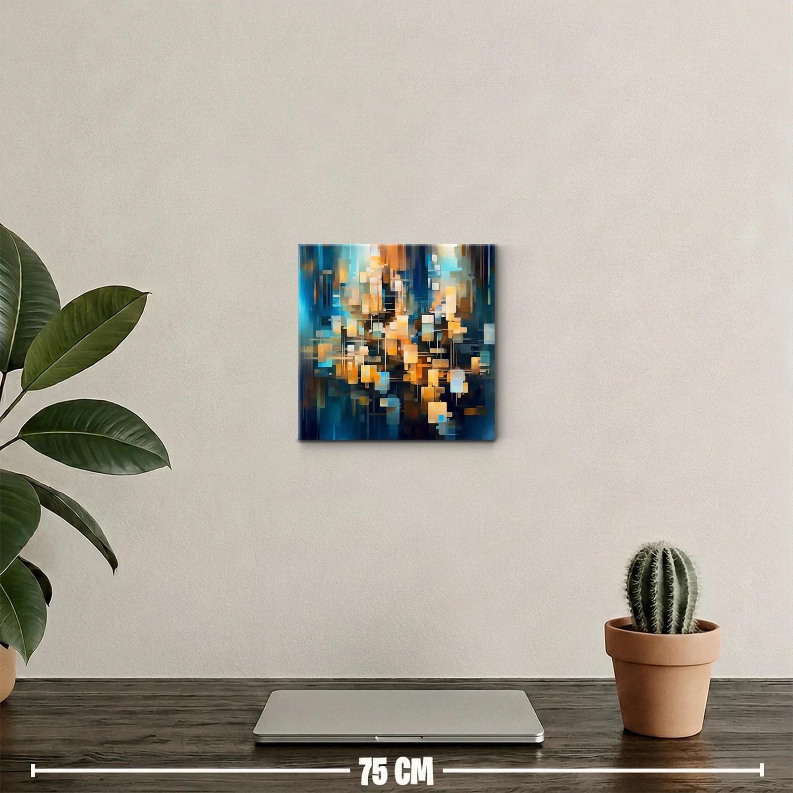 Cuadro abstracto con formas geométricas y colores vibrantes — miniatura 2