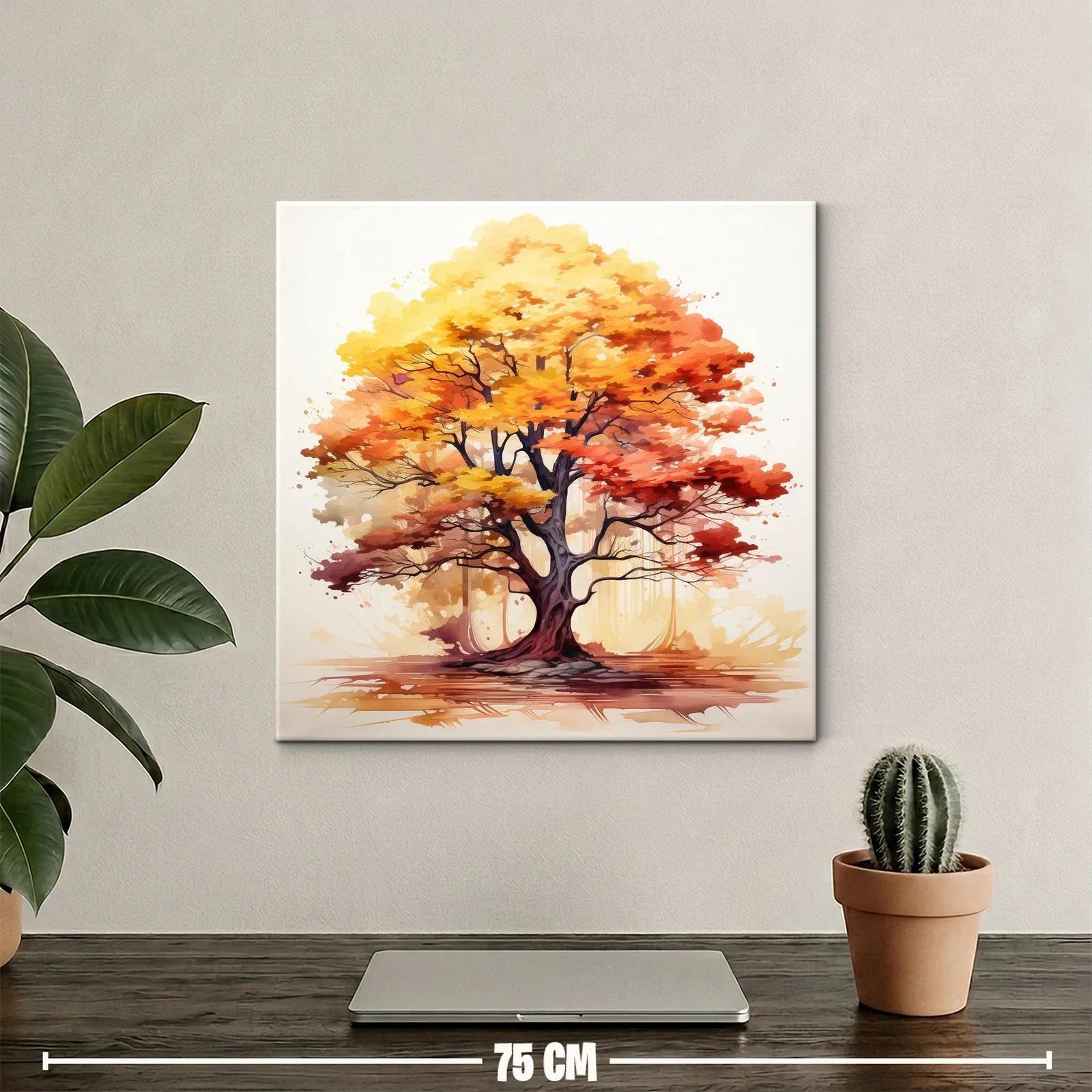 Arbol otoñal con tonos cálidos intensos y vibrantes — miniatura 2