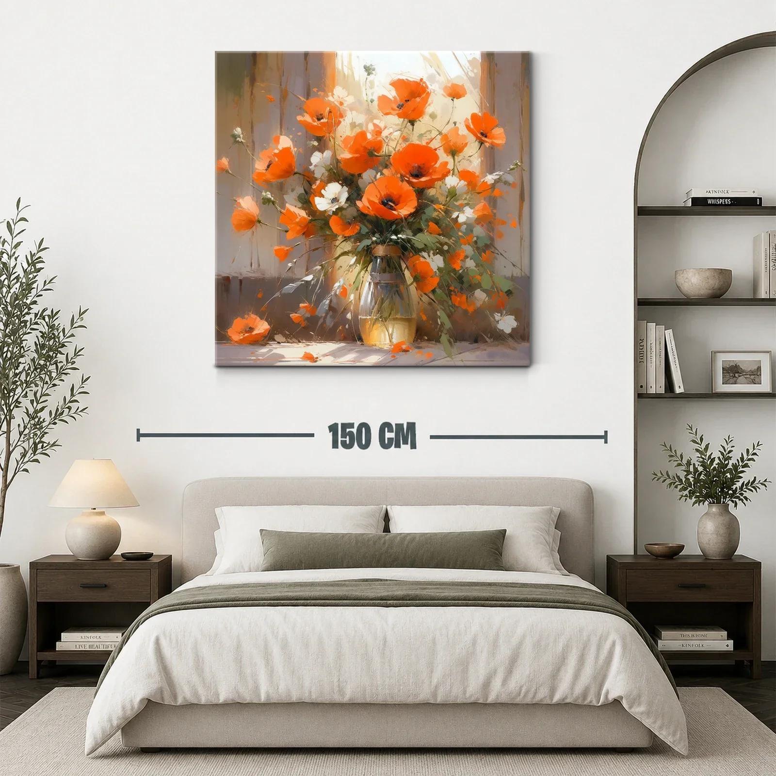 Ramo vibrante de flores anaranjadas con detalles blancos — miniatura 3