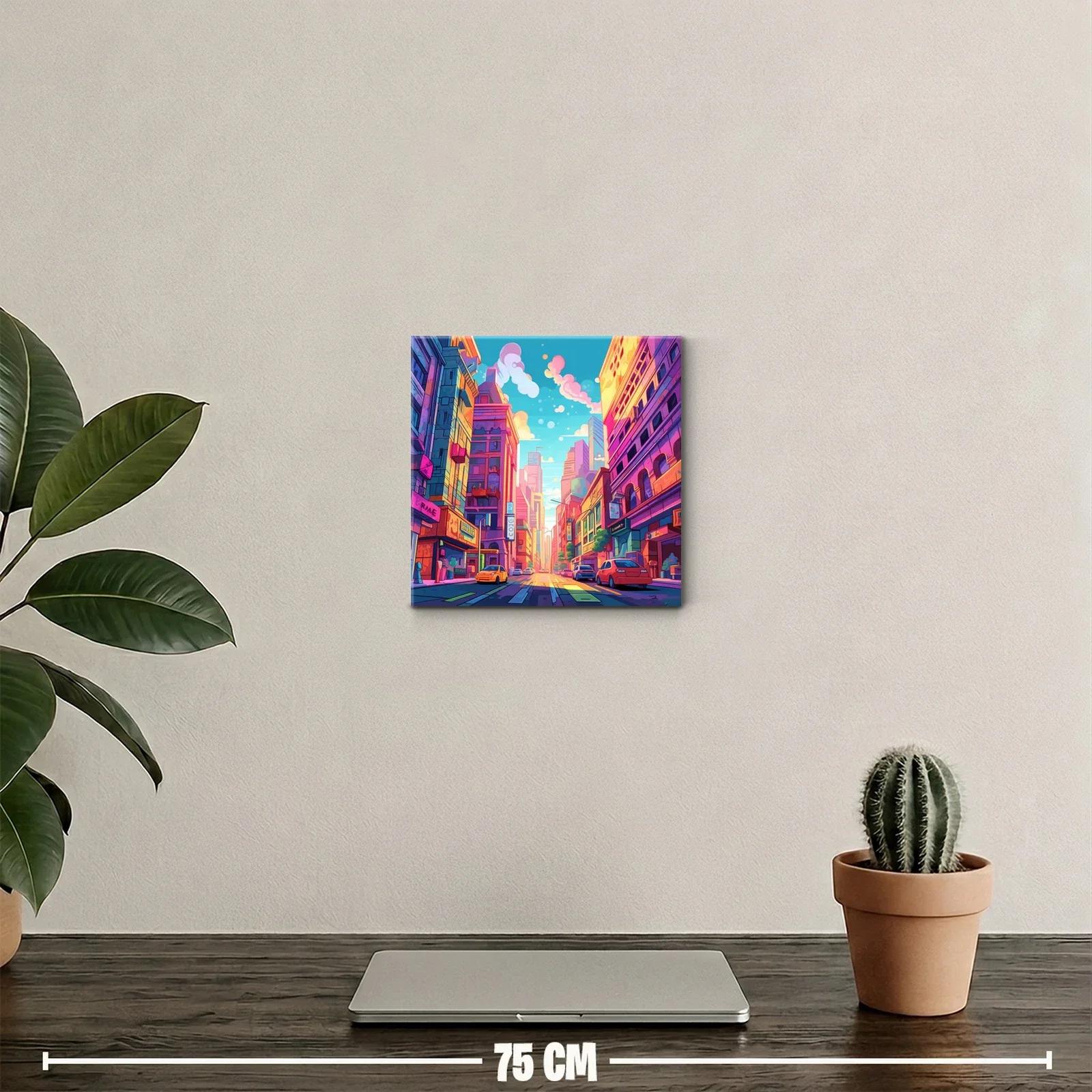 Atardecer vibrante en ciudad llena de color y vida — miniatura 2
