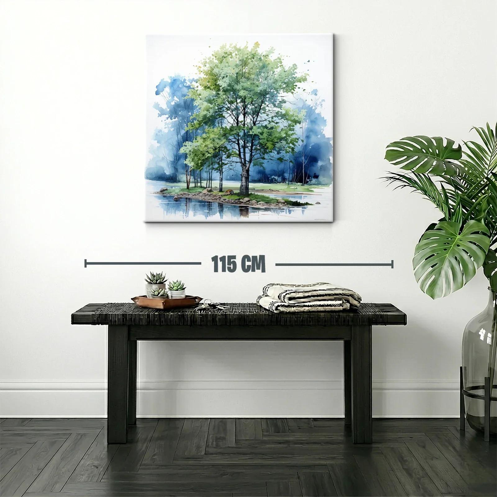 Serena composición natural con árbol y reflejo en agua — miniatura 2