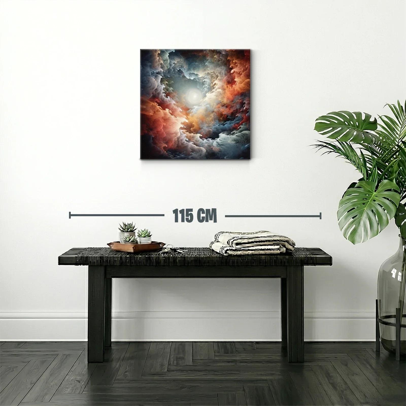 Cuadro abstracto con efecto de nube y luz central — miniatura 2