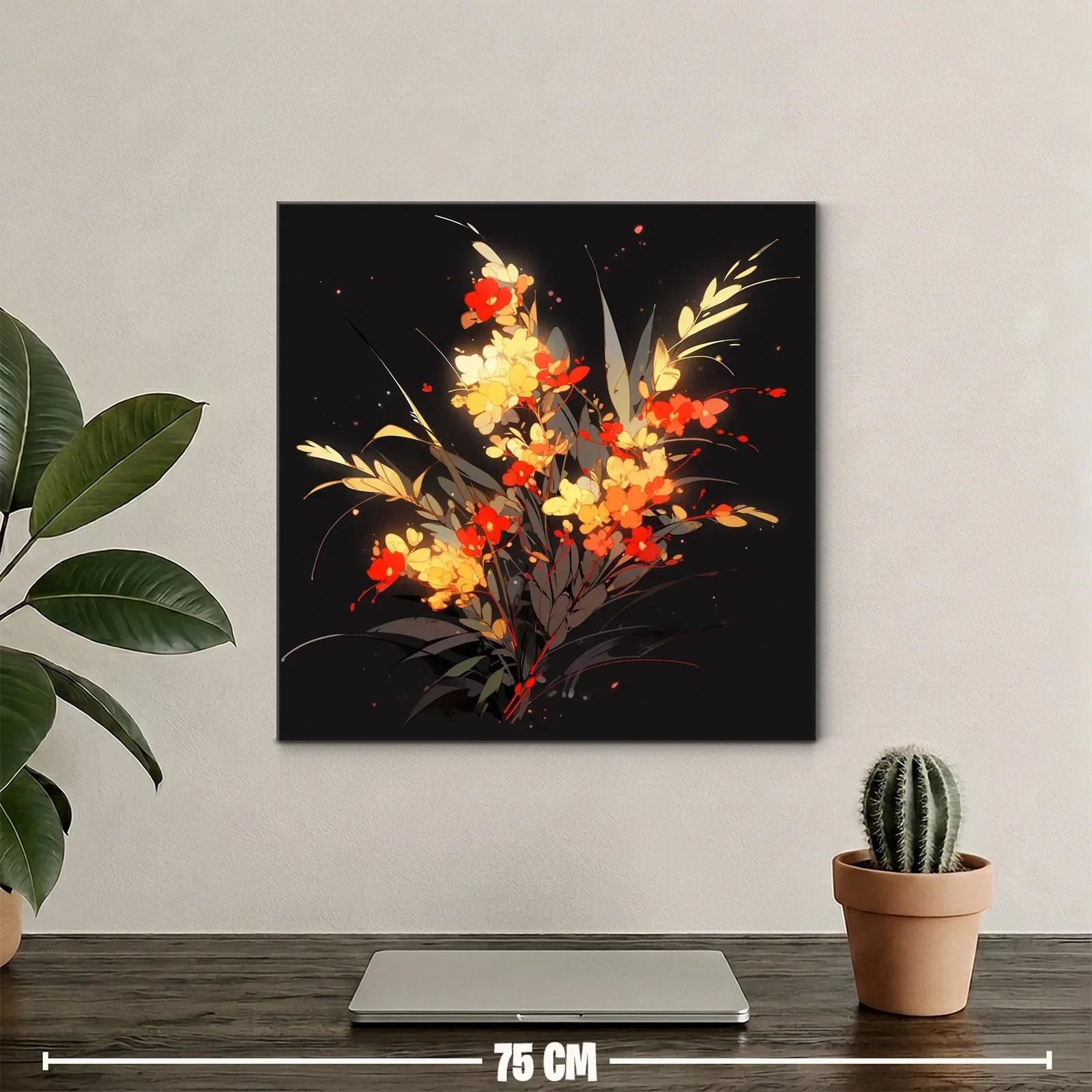 Flores vibrantes con luz cálida sobre fondo oscuro — miniatura 2