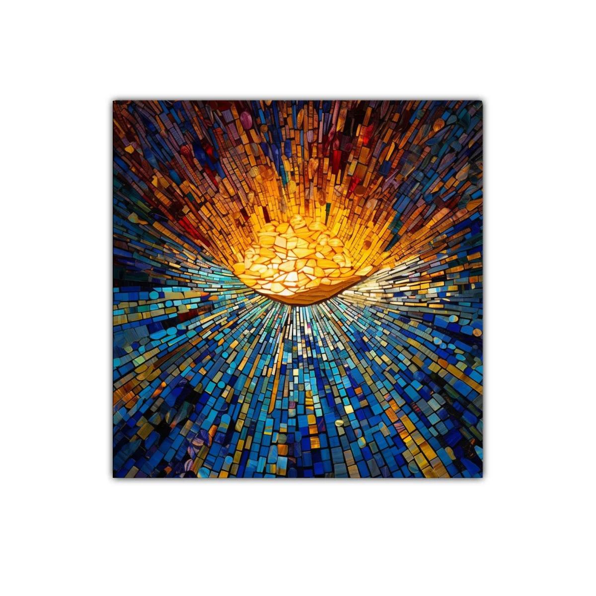 Cuadro abstracto con explosión de colores vibrantes