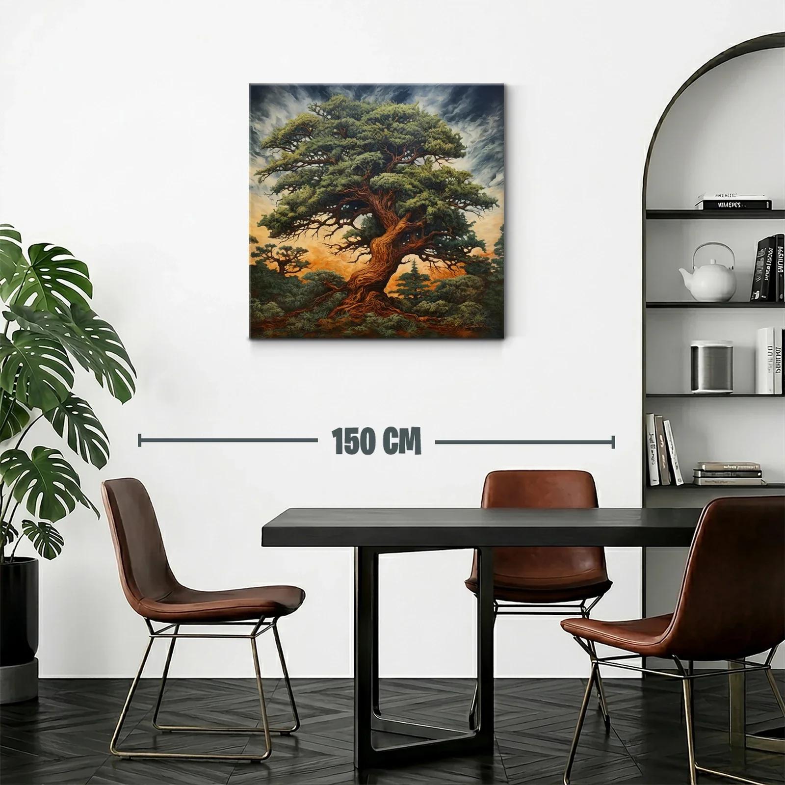 Imponente árbol antiguo en paisaje al atardecer — miniatura 2