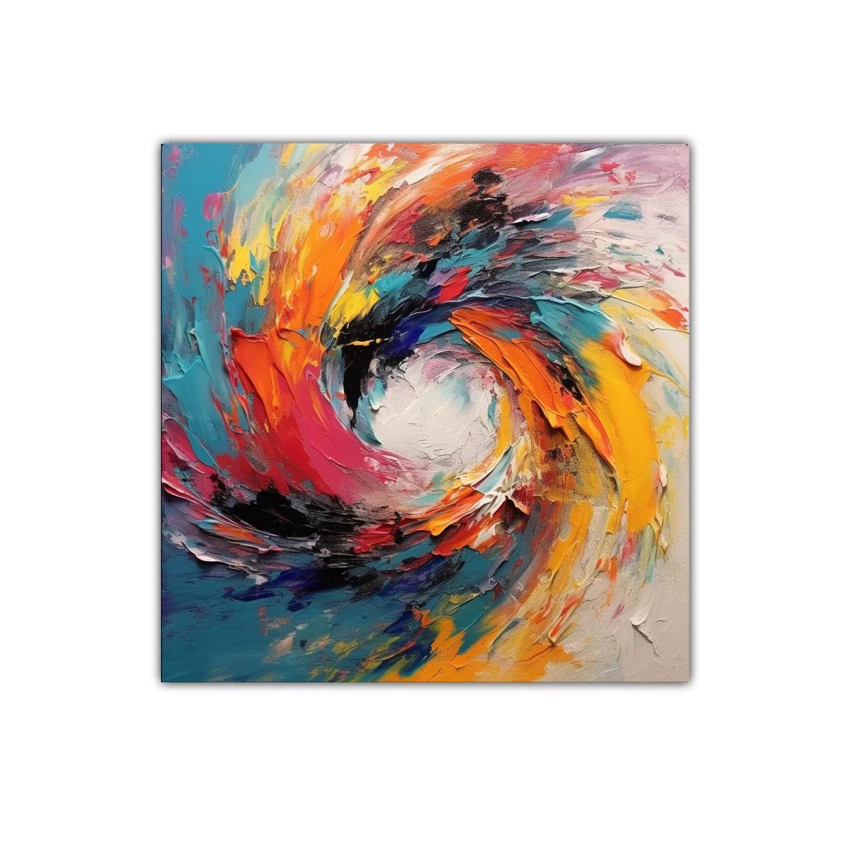 Cuadro Abstracción en Remolino de Colores Vibrantes