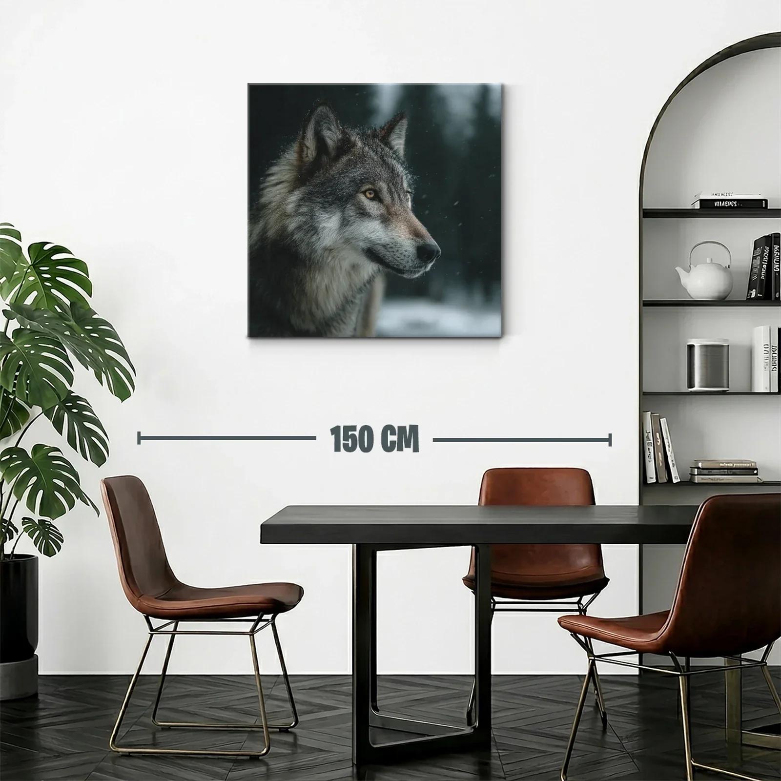 Retrato de lobo en ambiente invernal con mirada intensa — miniatura 2