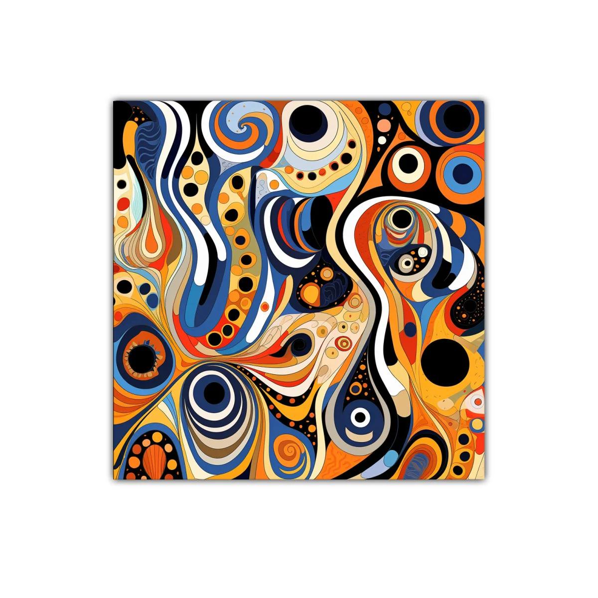 Arte abstracto vibrante con formas onduladas y coloridas
