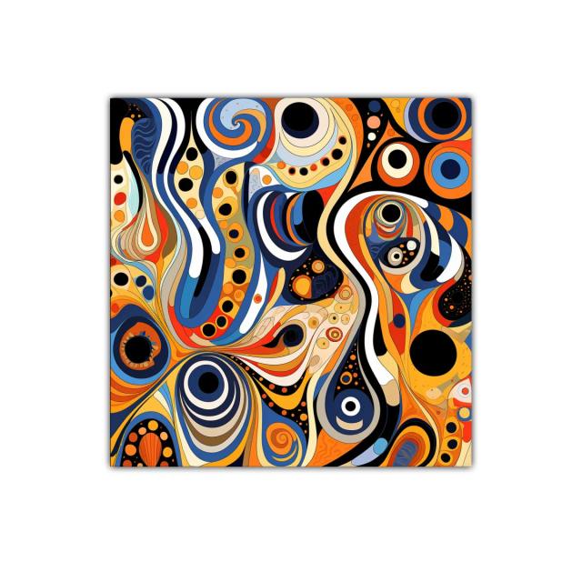 Arte abstracto vibrante con formas onduladas y coloridas
