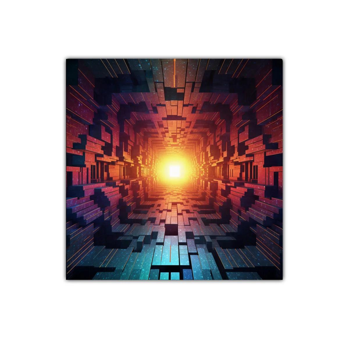 Explosión de luz entre estructuras geométricas modernas — imagen principal